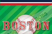 Boston Baseball Digital Paper, a Pattern Graphic by Designs With Sass (Thumbnail 2 of 4)