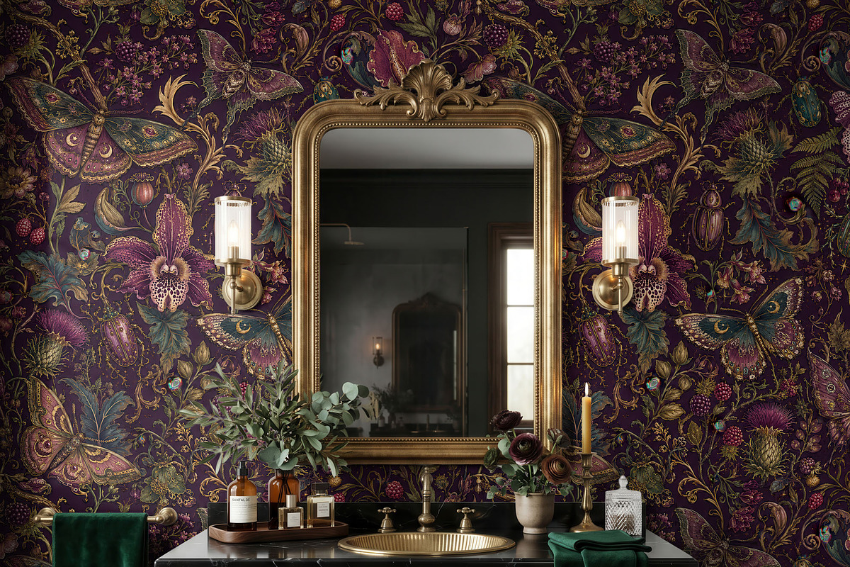 Dark Maximalist Wallpaper Mockup, a Household Mockup by 1001 mockups (Photo 10 of 10)