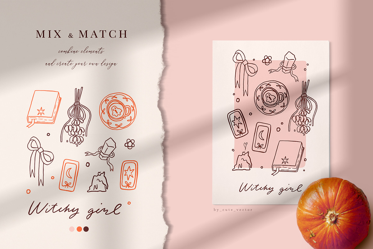 Coquette Halloween - pink edition, a Seasonal Illustration by Cute Atelier (Photo 12 of 12)