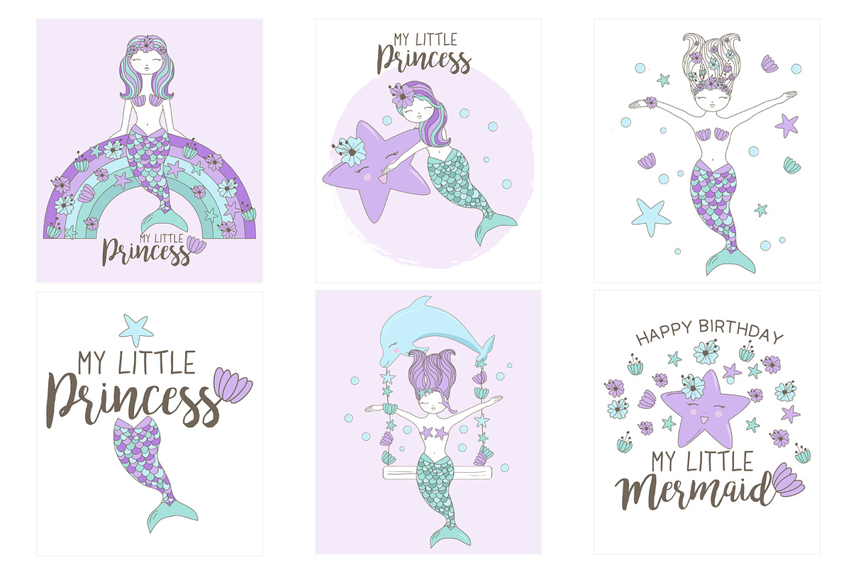 Vector Little Mermaid collections, an Animal Illustration by garu1987 (Photo 6 of 6)