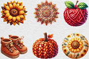 Watercolor Crochet Autumn Clipart, an Illustration by Black Bird Studio (Thumbnail 3 of 6)