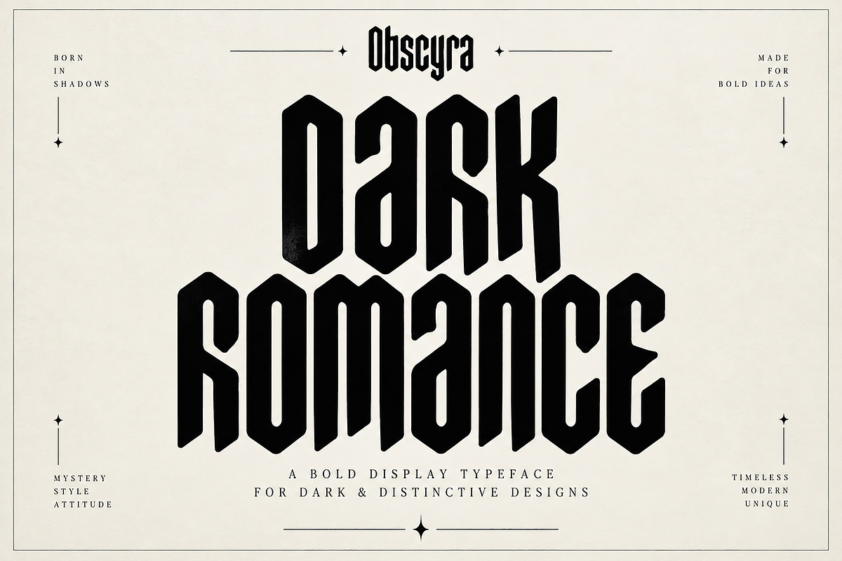 Obscyra — Dark Gothic Display Font, a Blackletter Font by Wow Magic (Photo 3 of 4)