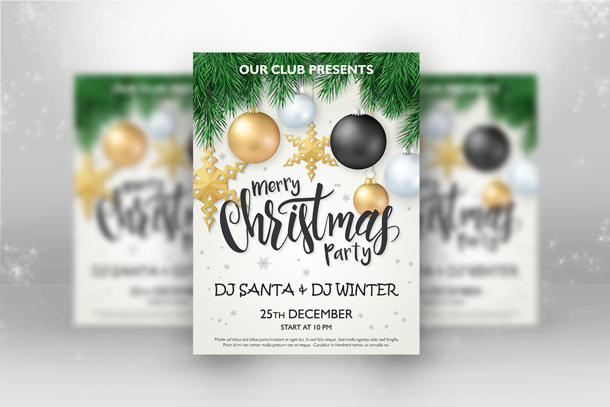 Christmas Posters with Lettering, a Flyer Template by catary art (Photo 3 of 3)