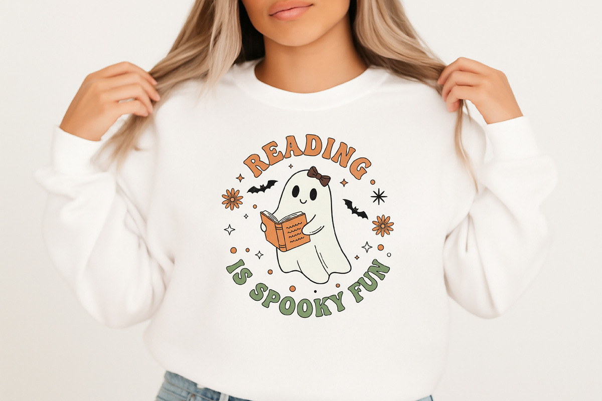 Cute Ghost Reading  PNG, an Illustration by Craft Nest (Photo 2 of 6)