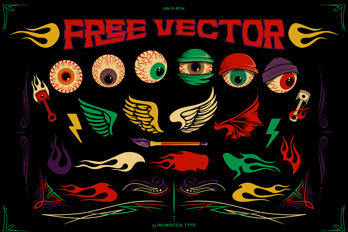 Rebel Kulture + Free Vector Set, a Serif Font by inumocca_type (Photo 12 of 13)