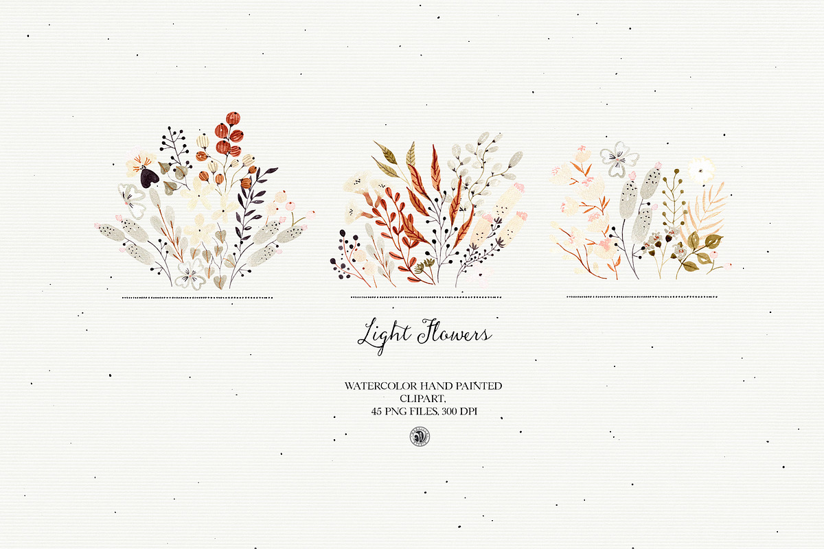 Light Flowers - watercolor set 2021, an Illustration by Webvilla Studio