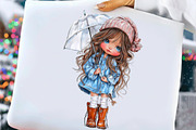Quirky Cute Little Girl Clipart, an Illustration by Craft Nest (Thumbnail 10 of 10)