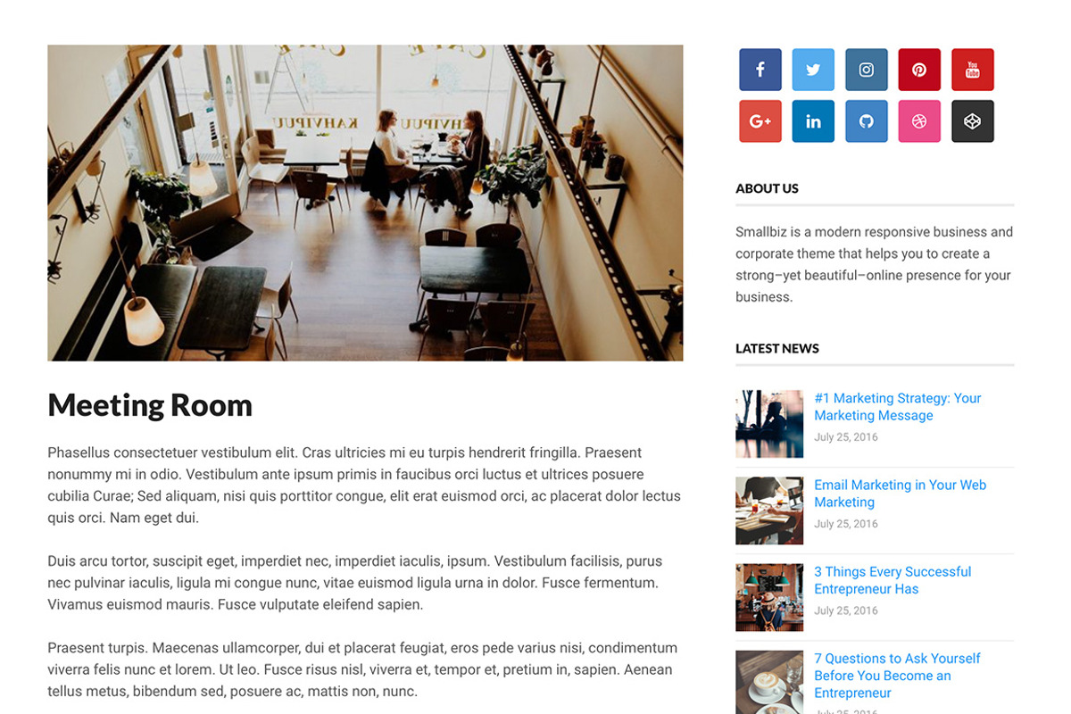 Smallbiz WordPress Theme, a WordPress Template by Theme Junkie (Photo 2 of 3)