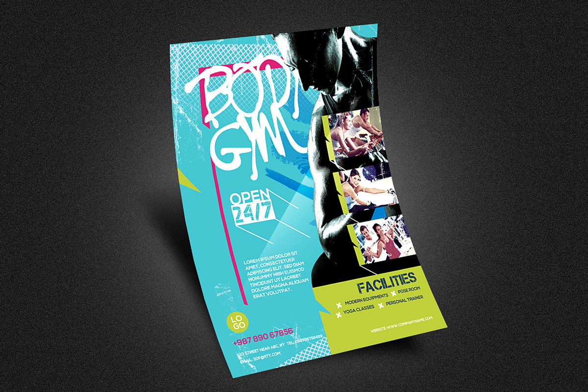 Fitness Flyer / Gym Flyer V8, a Flyer Template by Satgur Graphic Design (Photo 3 of 3)
