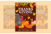 Thanksgiving Day party flyer, a Seasonal Illustration by Seavector Studio (Thumbnail 2 of 3)