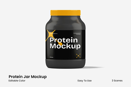 Protein Jar Mockup, a Packaging Mockup by Unerispace
