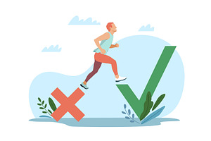 Learning from mistakes. Moving, a Finance Illustration by YummyBuum