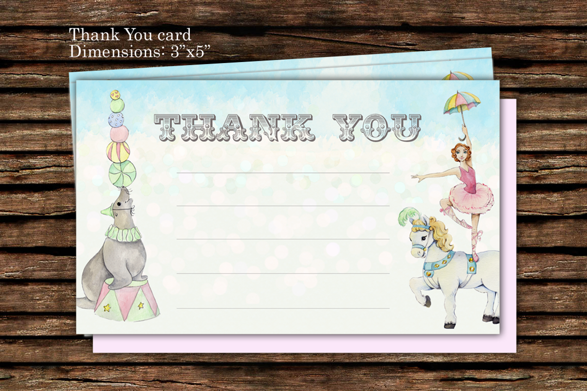 DIY Carnival Circus Thank you card, an Invitation Template by Artseez