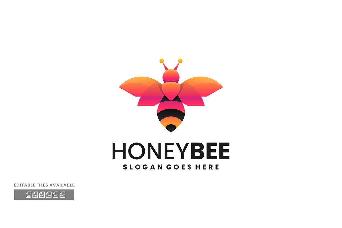 Honey Bee Gradient Colorful Logo, a Branding & Logo Template by ivan_artnivora