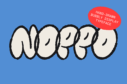 NOPPO — hand-drawn bubbly typeface, a Handwritten Font by Studio Noppo
