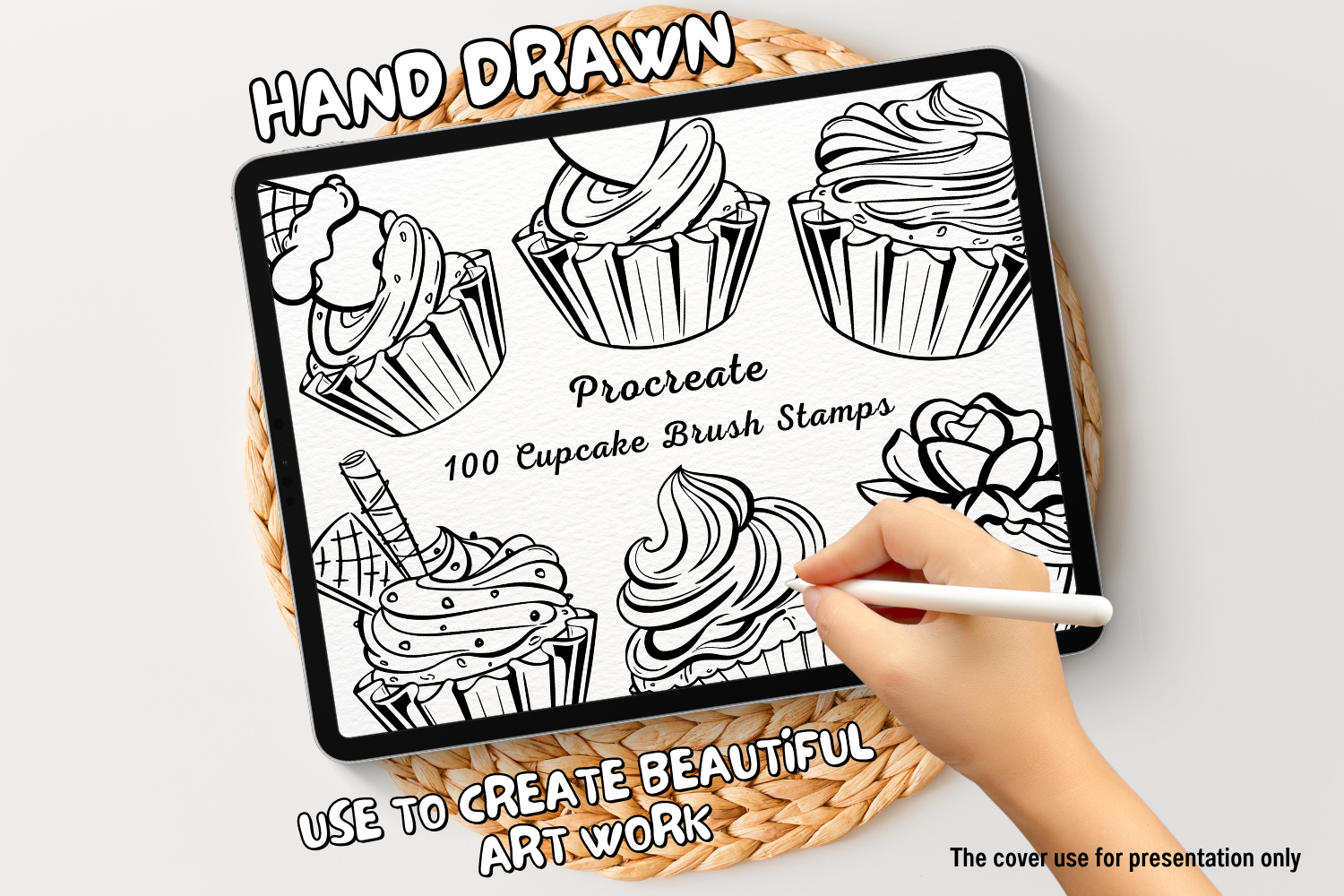 100 Cupcake Procreate Stamps, a Brush Add-On by Painter Creative Books