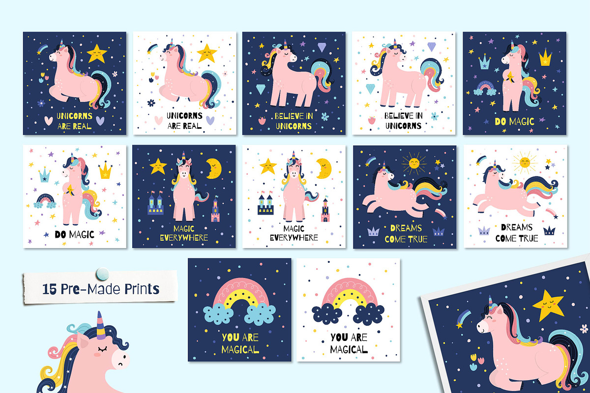Unicorns Clipart Collection, an Animal Illustration by Gulnara Sabirova (Photo 13 of 20)