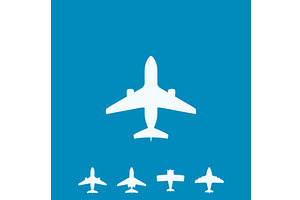 white simple airplanes as icons in, a Transportation Illustration by IfH
