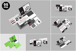 Laptop Multi Screen Website Mockup