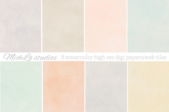 8 Watercolor web tiles & high res preview 6