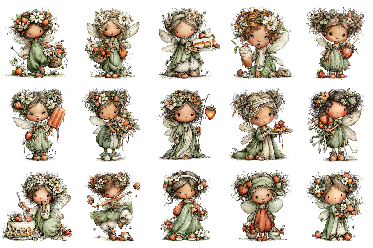 Strawberry Fairy PNG Clipart, a Seasonal Illustration by OK Design (Photo 3 of 6)