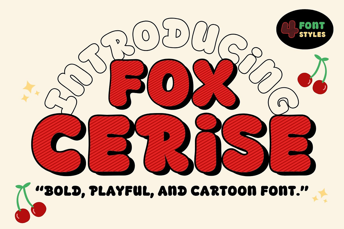 Fox Cerise : 4 Font Styles, a Handwritten Font by Fox7 By Rattana (Photo 1 of 13)