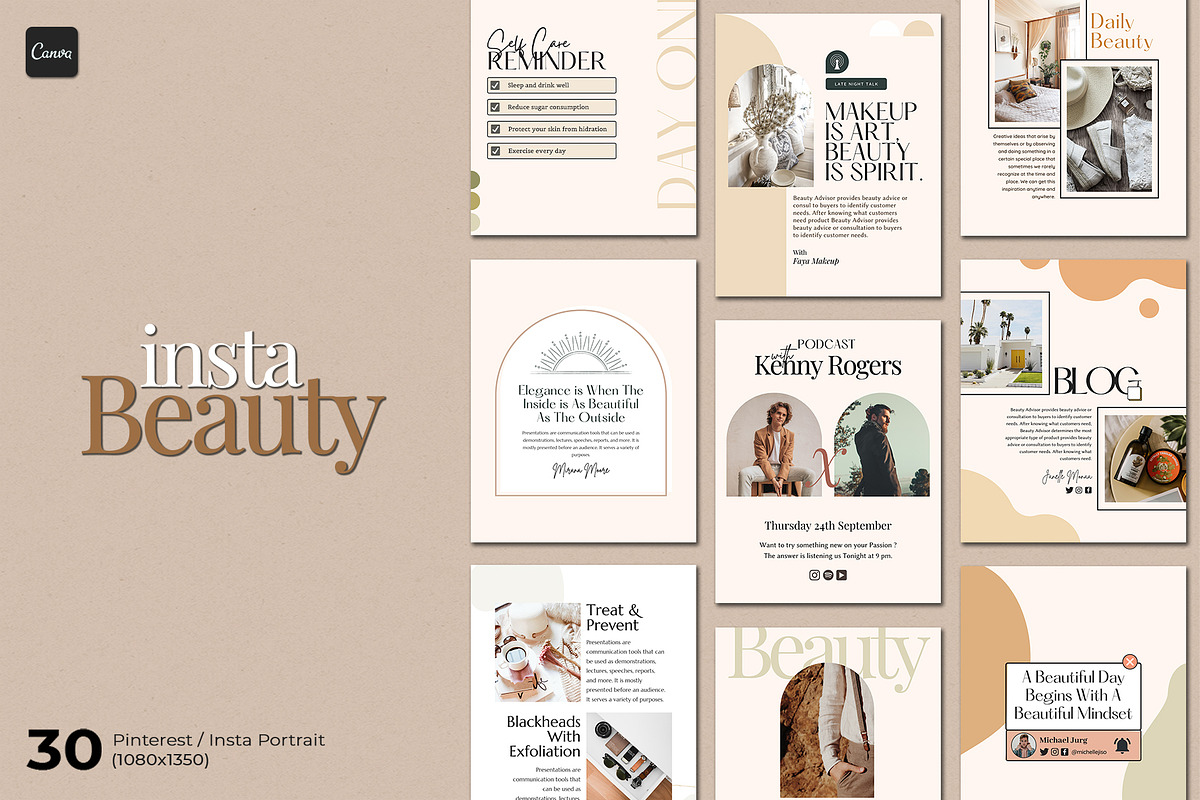 Insta Beauty Series Canva, a Social Media Template by Analogi Studio
