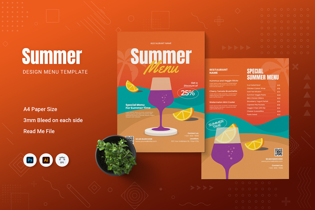 Summer Menu, a Print Template by Fannan Studio (Photo 1 of 2)