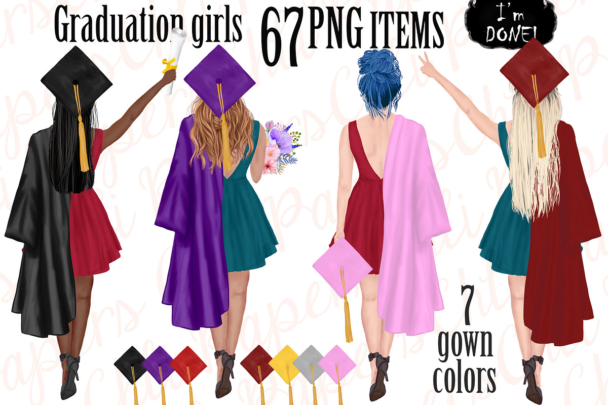 Graduation Girls,Graduation gowns, an Education Illustration by chilipapers (Photo 1 of 5)