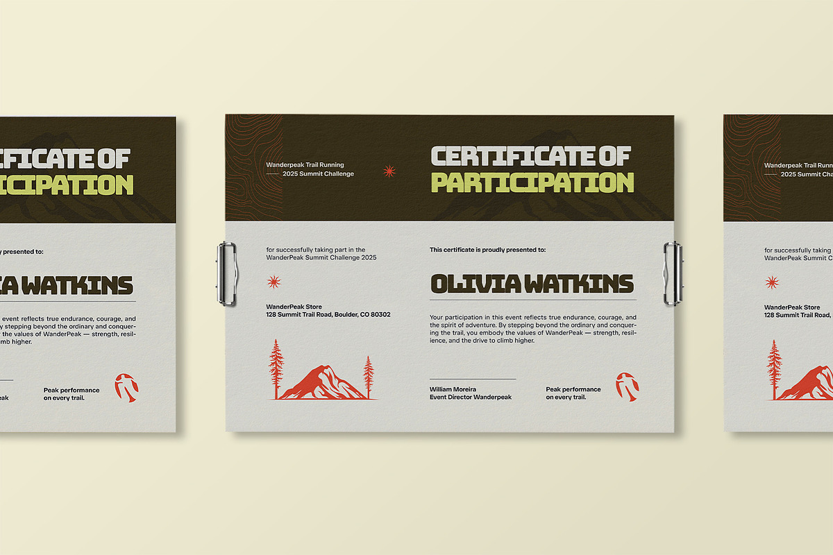 Wanderpeak - Certificate, a Card Template by StreaksideStd (Photo 3 of 3)