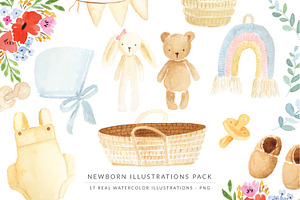Watercolor Illustrations  - Newborn