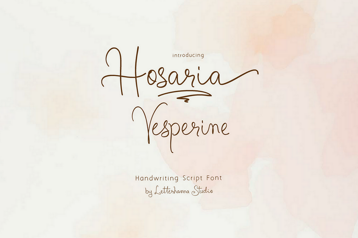 Hosaria Vesperine Handwriting Font, a Handwritten Font by Letterhanna Studio (Photo 1 of 12)
