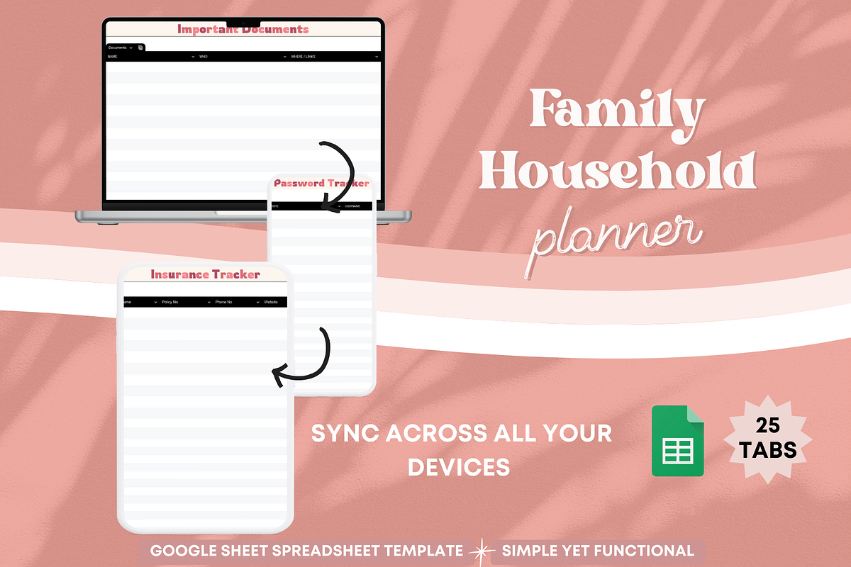Spreadsheet Family Household Planner, a Templates & Theme by bellaROSEworkshop (Photo 6 of 6)