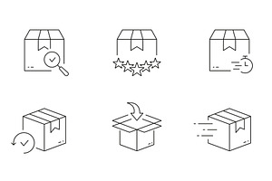 Cardboard Package Icons Set, a Transportation Illustration by Gentle Studio