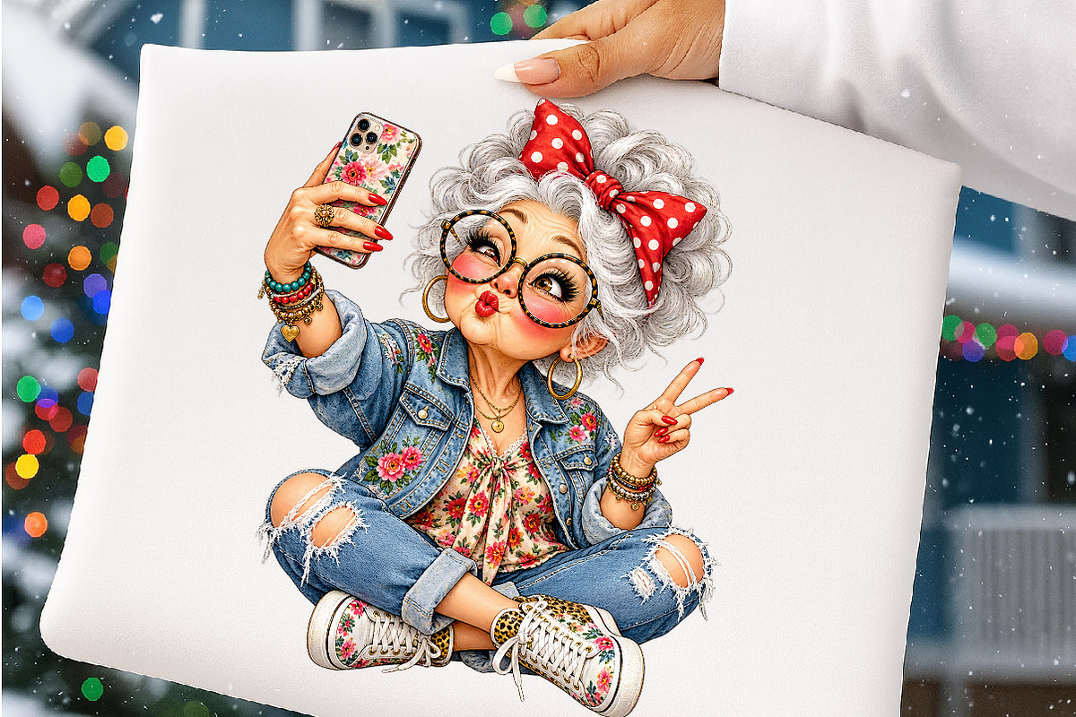 Funny Elderly Lady Clipart PNG, a Work Illustration by SinaCreation (Photo 4 of 6)
