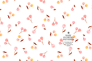 Baby Flowers Watercolor Patterns