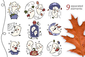 Cute Ghost - Halloween Character Set