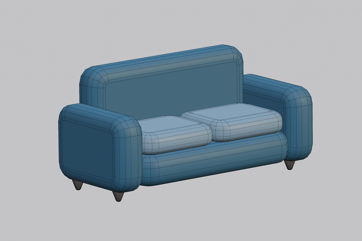 Cartoon sofa 02, an Object 3D Model by fahad121 (Photo 7 of 8)