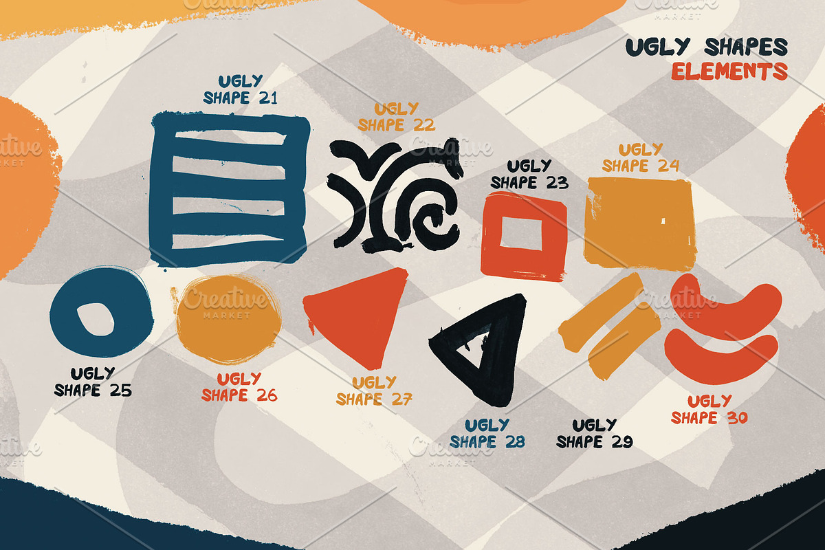 Ugly Shapes: 70 Shape Elements, a Pattern Graphic by nicholasasmita (Photo 5 of 19)