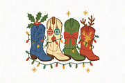 Cowboy Boot Country Christmas Xmas, an Illustration by CraftArtStudio (Thumbnail 1 of 4)