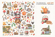Autumn Cat, a Decorative Illustration by Watercolor by Tonia Tkach (Thumbnail 3 of 7)