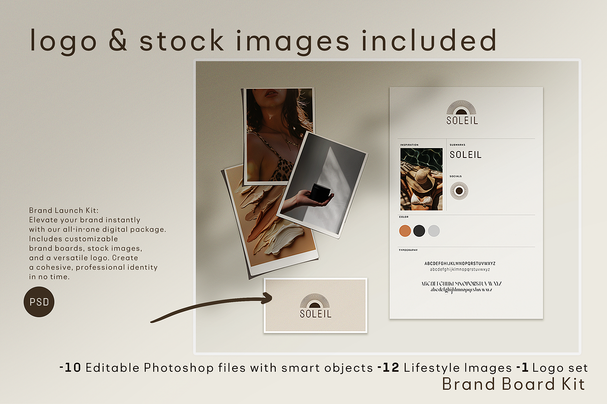 Soleil Branding Board Kit + Logo, a Branding & Logo Template by CC CREATIVE CO (Photo 5 of 9)