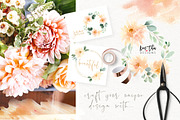Peach and Cream Dahlias, an Illustration by Kim Thoa Designs (Thumbnail 3 of 14)