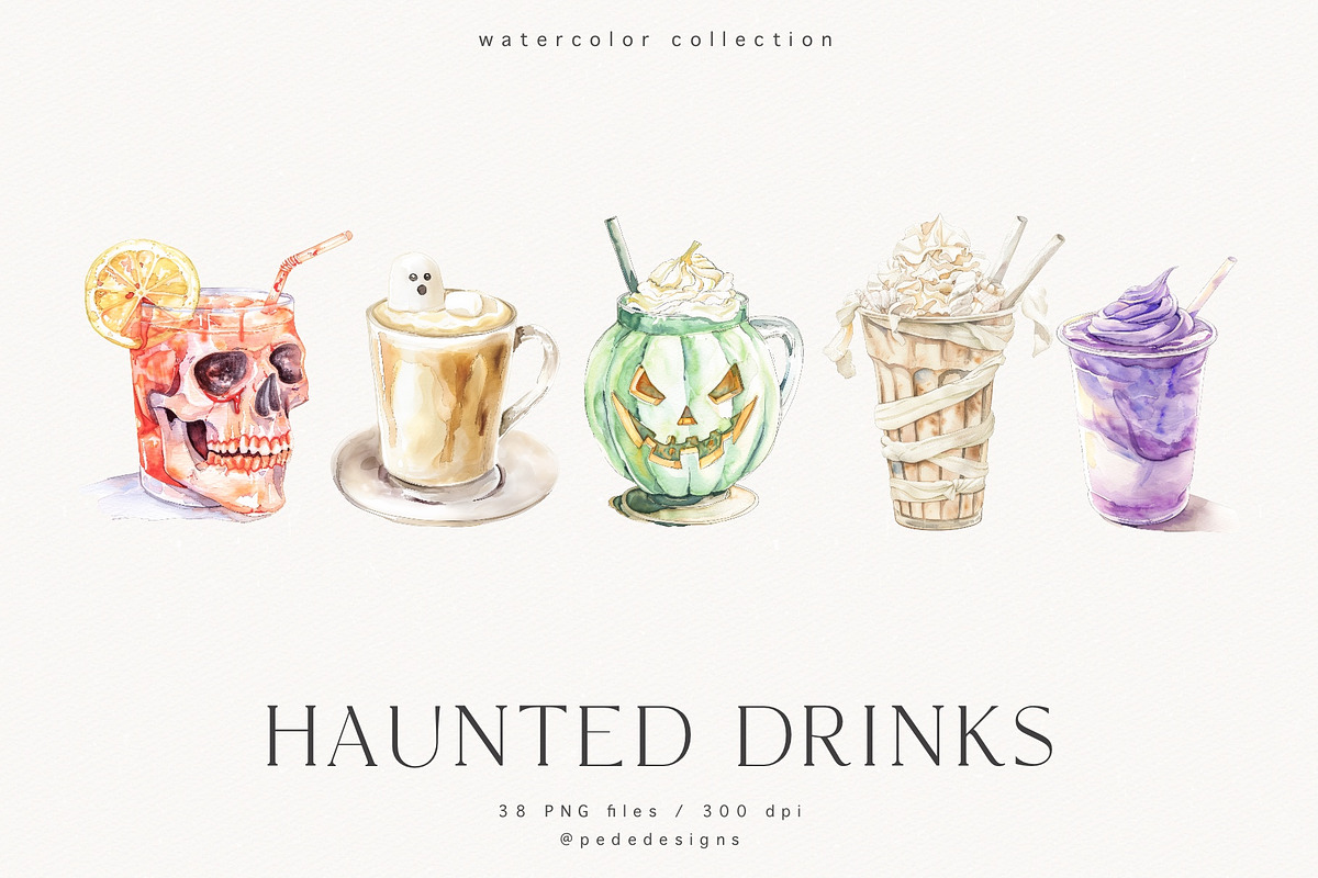 Haunted Drinks, a Food Illustration by PeDe Designs (Photo 3 of 8)