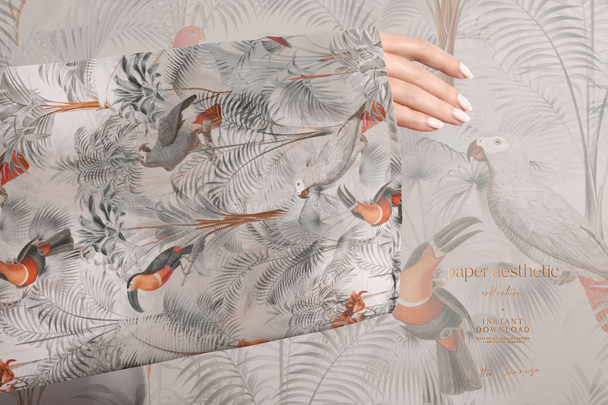 Tropical Birds Luxury Pattern, a Pattern Graphic by paper aesthetic (Photo 6 of 7)