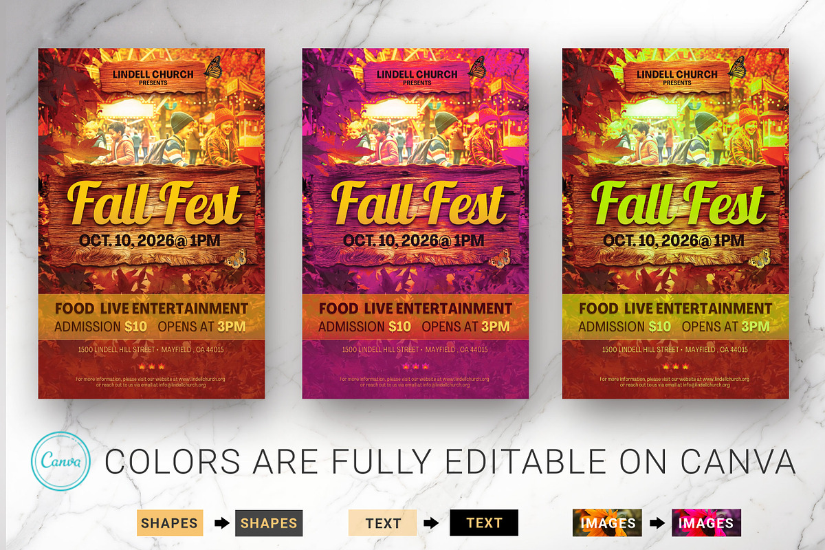 Fall Festival Canva Flyer Template, a Flyer Template by Godserv Designs (Photo 7 of 15)