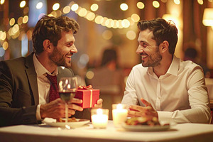Romantic Dinner Gift Exchange Between Two Men, a Person Photo by Davizro's Market