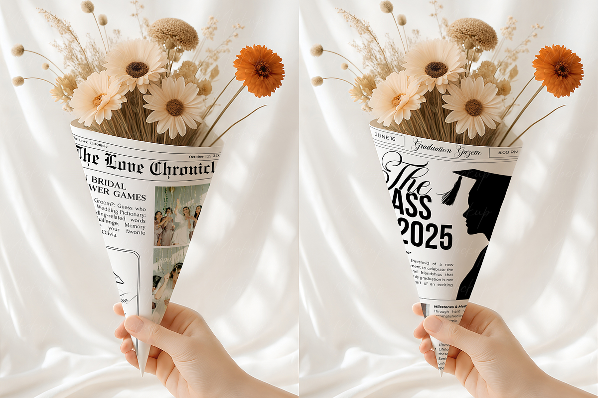 Flower Paper Cone Mockup, a Product Mockup by TatiMockup (Photo 3 of 3)