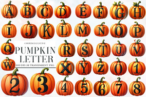 Pumpkin Letter Sublimation Bundle, an Illustration by Designworld