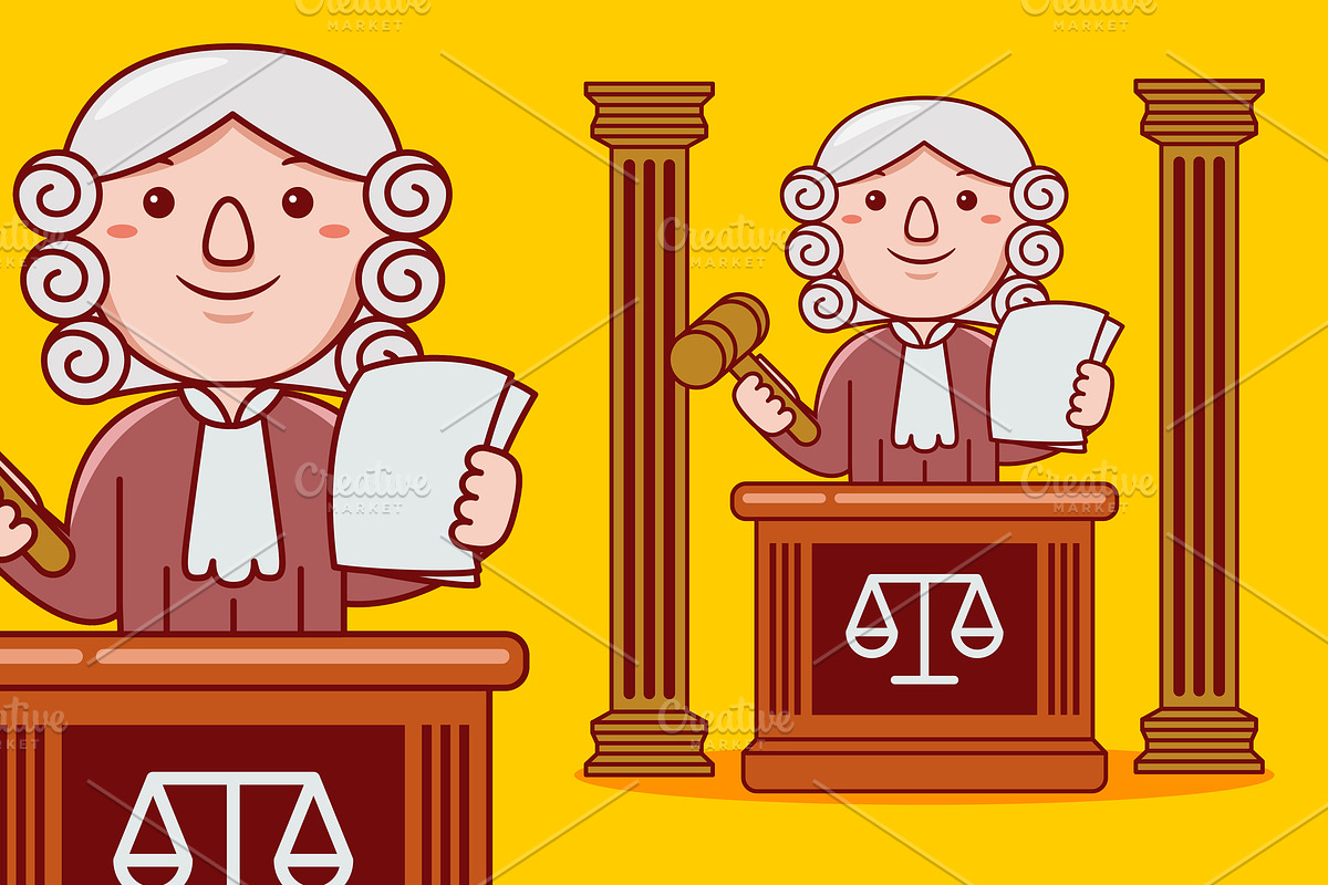 Man Judge Profession Cartoon Vector, a Person Illustration by MEDZ (Photo 1 of 3)